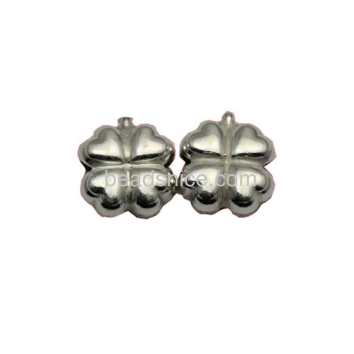 Cute silver leaf bead lucky leaf beads fine sterling sliver jewelry accessories wholesale retail for making pendant or bracelet