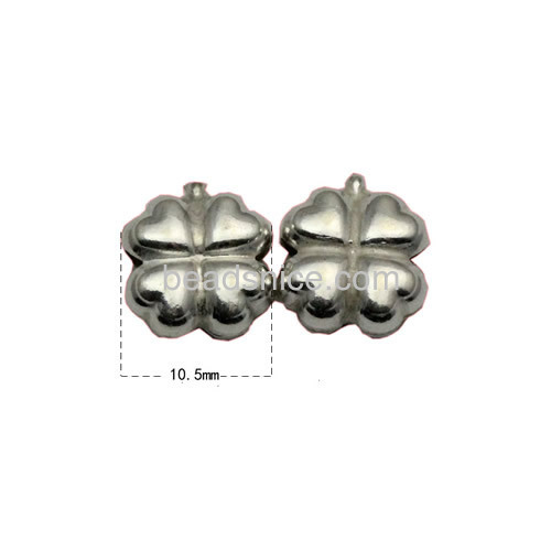 Cute silver leaf bead lucky leaf beads fine sterling sliver jewelry accessories wholesale retail for making pendant or bracelet