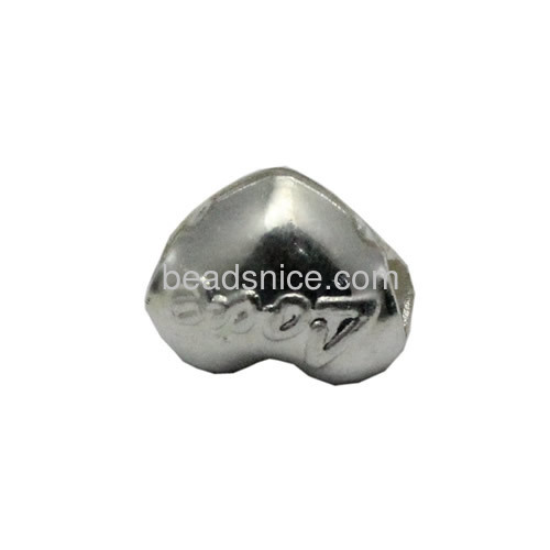 Classical silver heart bead silver fine jewelry making pure sliver jewelries accessories valentines day gift for her