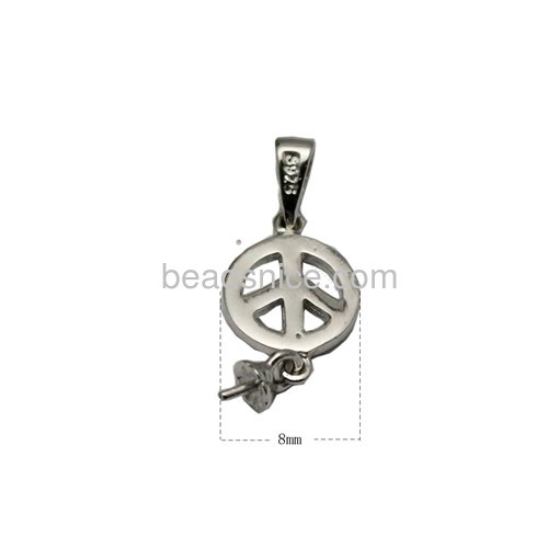 Pure silver pendant setting unique oval round design fine silver jewelry accessories for making pendant for friend