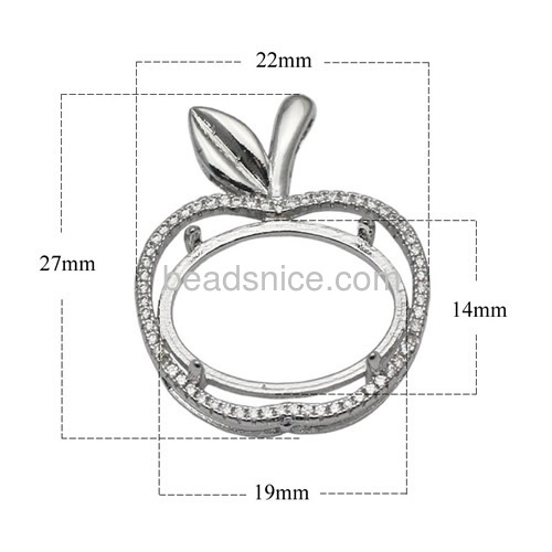 s925 custom jewelry pendant setting fit 14x19mm oval stone