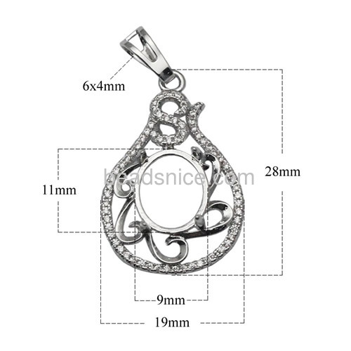 Sterling Silver wholesale jewelry Pendant Setting