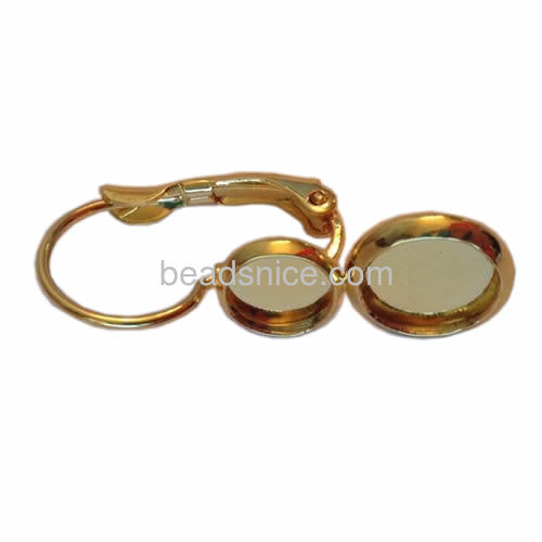 Wholesale jewelry findings brass earring pendant trays with cabochon setting for handmade gift