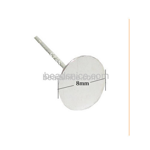 925 Sterling Silver Earring Post , round