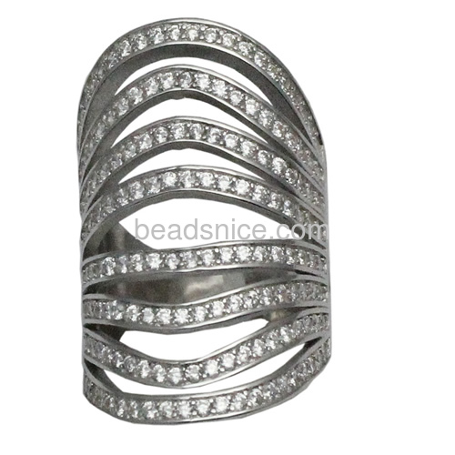 Pure 925 sterling silver multilayer seting diamonds rings unique engagement ring for women jewelry