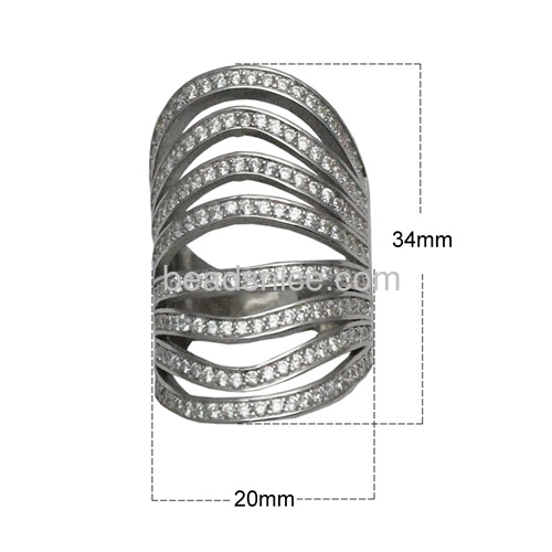 Pure 925 sterling silver multilayer seting diamonds rings unique engagement ring for women jewelry