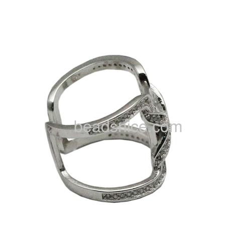 New arrival 925 sterling silver open adjustable ring setting with CZ design for women jewelry fine silver jewelry