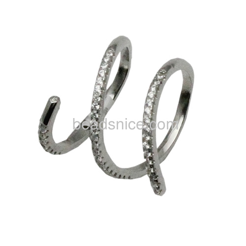 925 sterling silver rings bend shape inserting zircon jewelry fashionable design for women everyday life