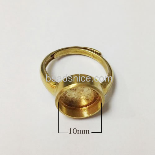 Brass circle cabochon ring settings