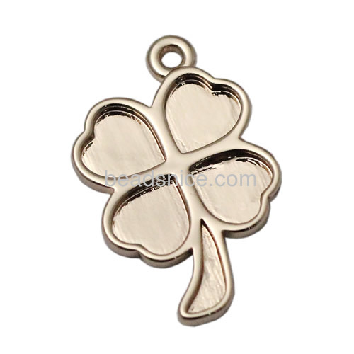 Brass clover charm pendant necklace fingdings many color to choose