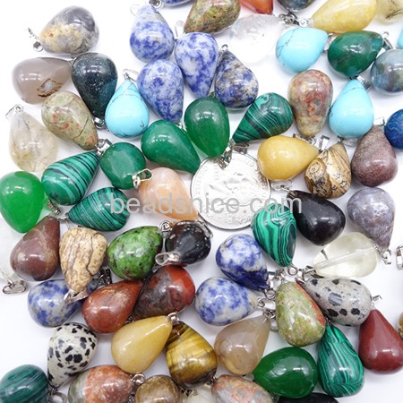 Wholesale jewelry findings with nature gemstone drop pendant agate necklace making