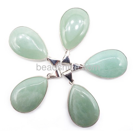 Natural gemstome pendant agate turquoise crystal stone quartz jewelry charms women necklace findings