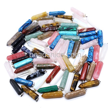 Jewelry findings mixed natural turquoise agate  bullet pendants for elegant necklace making