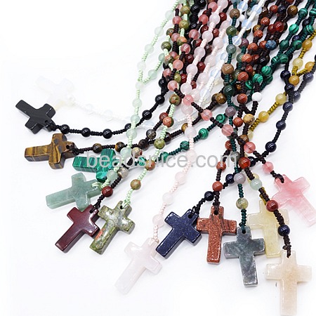 Cross pendant natural gemstone jewelry for people neckalce in handmade