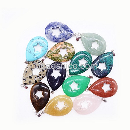 Wholesale mixed  natural gemstone star pendant fit necklace jewelry in handmade