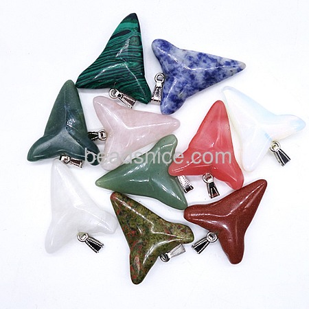 Natural mixed stone pendants  triangle gemstone pendant  for jewelry findings