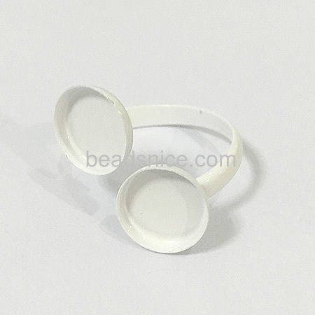 Ring blanks double setting brass adjustable ring with two round bezel cup for jewelry findings
