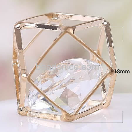 Neckalce making diamond shaped hollow out square pendant jewelry accessories