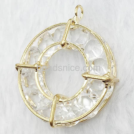 Pendant finding wheel pendant with rhinestone for diy jewelry supplies