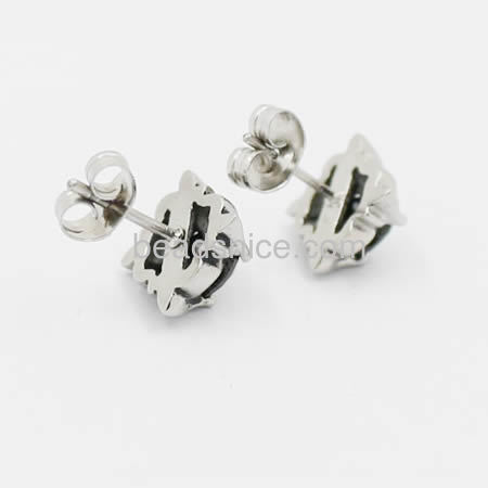 Stainless Steel Earrings Posts with rhinestone mounting settings