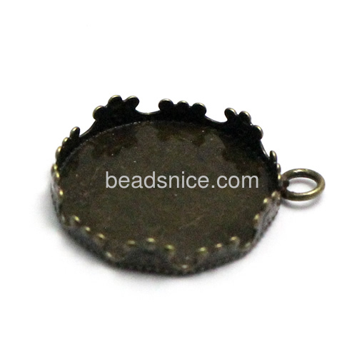 Pendant base vintage brass round pendant setting cabochons jewelry making findings