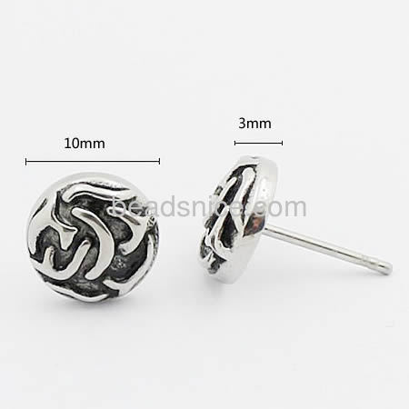 Earring findings with stainless steel classical round stud earrings