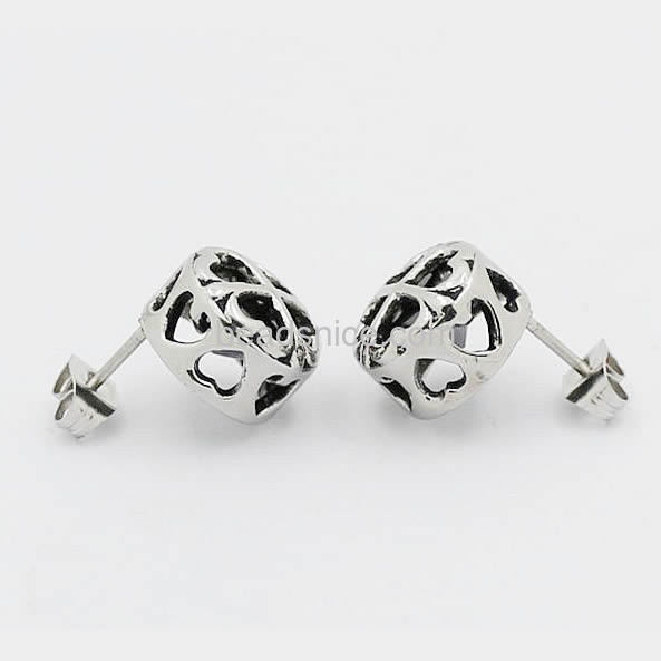 Stainless steel heart vintage stud earrings classic jewelry gifts