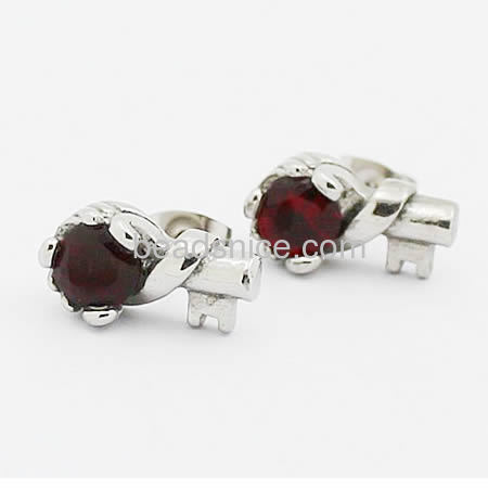 Stainless steel stud earrings with zirconia rhinestone women jewelry