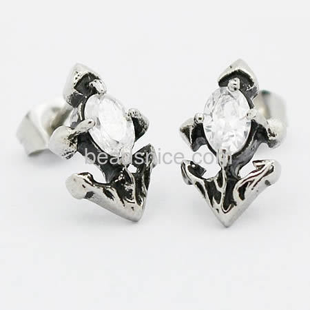 Wholesale stainless Steel crystal  earrings settings for diy jewelry making