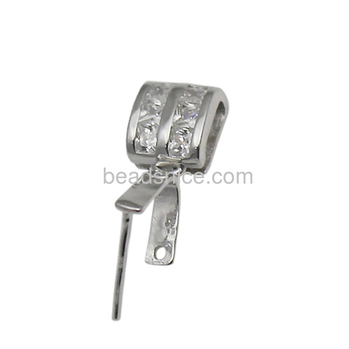 Jewelry findings 925 sterling silver pinch bail pendant clasp for jewelry making supplies