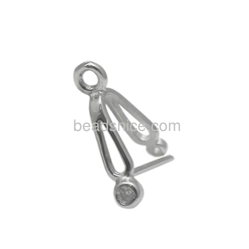 Solid 925 sterling silver findings bail connector pinch clasp pendant making supplies DIY gift for her