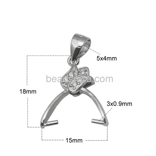 Pure 925 sterling silver pendant  pinch bails clasps for making jewelry findings