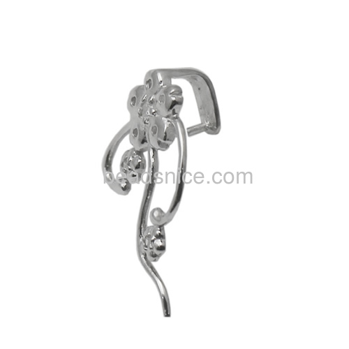 925 silver bail connector sterling silver flower pendant pinch bail for diy jewelry making
