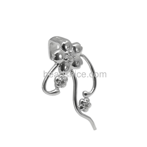 925 silver bail connector sterling silver flower pendant pinch bail for diy jewelry making