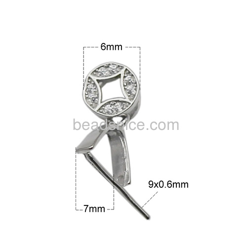 925 sterling silver hot sale pendant pinch bails for women necklace making