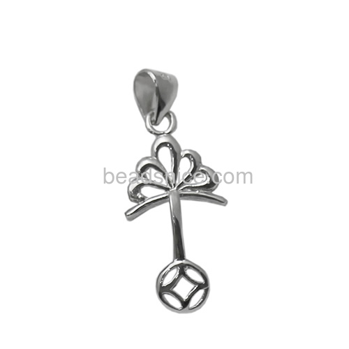 Wholesale 925  sterling silver bail connectors pinch bail pendant clasp for jewelry making supplies