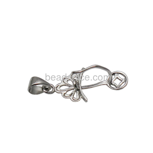 Wholesale 925  sterling silver bail connectors pinch bail pendant clasp for jewelry making supplies