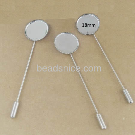Brooch stick hat pin cabocho setting for jewelry making supplies