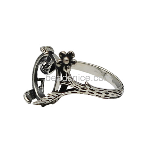 Thai sterling silver ring setting flower thai silver jewelries fine jewelry accessories wholesale retail product for women
