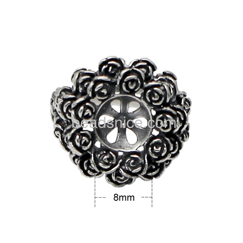 Thai sterling silver ring setting flower thai silver jewelries making fine silver rings wholesale for women retail