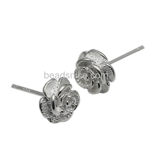 925 Sterling Silver stud earring flower earring Pure Silver earring unique design Earring gift for girl friend