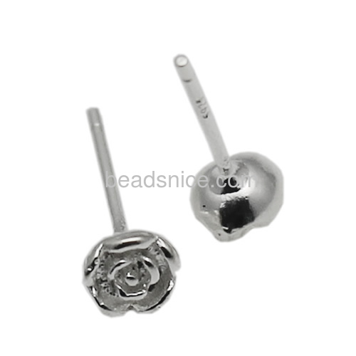 925 Sterling Silver stud earring Pure Silver earring roes feature special design Earring gift for beautiful women