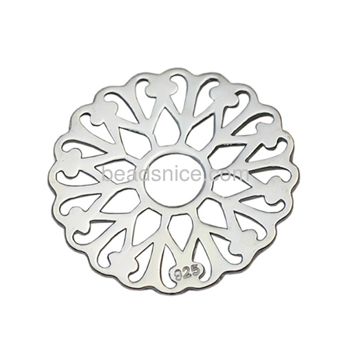 925 Sterling Silver filligree components Sterling Silver filigree Flower Connectors for making silver pendant fine jewelry compo