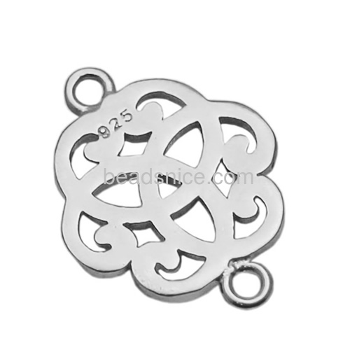 Pure silver connector high quality pure silver connector fashion design for making pendant bracelet fine jewelry finding