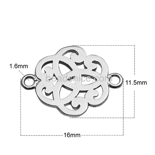 Pure silver connector high quality pure silver connector fashion design for making pendant bracelet fine jewelry finding