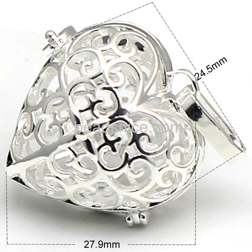 Brass handmade jewelry necklace pendant heart  lead-safe  nickel-free