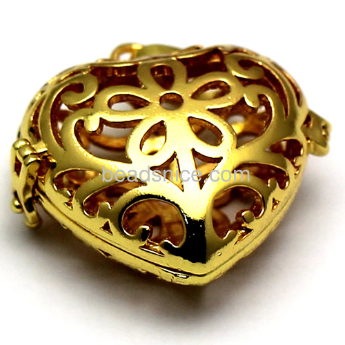 Filigree hollow heart pendant  brass jeweley finding lead-safe  nickel-free