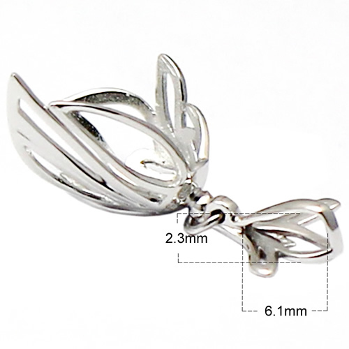 Pure silver pendant setting sterling glue-on bail trendy fine jewelry finding wholesale retail for lady