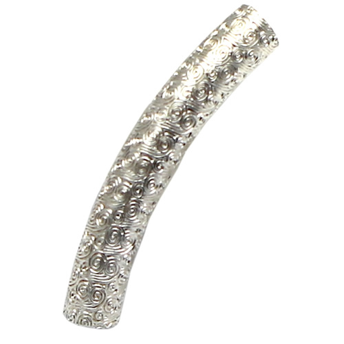 Sterling silver tube beads curved silver tube beads sterling silver capillary tube bright silver tube beads tiny tube beads