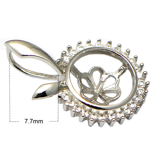 Pure silver pendant setting inlaying zircon silver pendant making for women jewelry